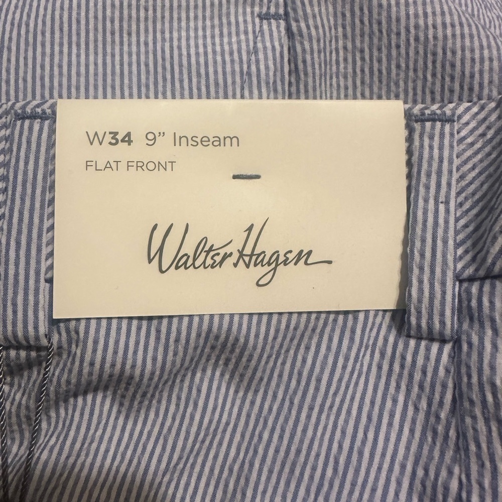 New Walter Hagen Men's Clubhouse Seersucker Golf Shorts 9” inseam chino stripes - Picture 9 of 10